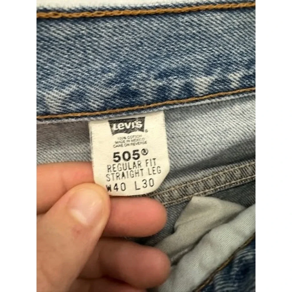 Vintage 2001 Levis 505 Regular Fit Straight Leg Jeans Light Wash 40x30 Blue
